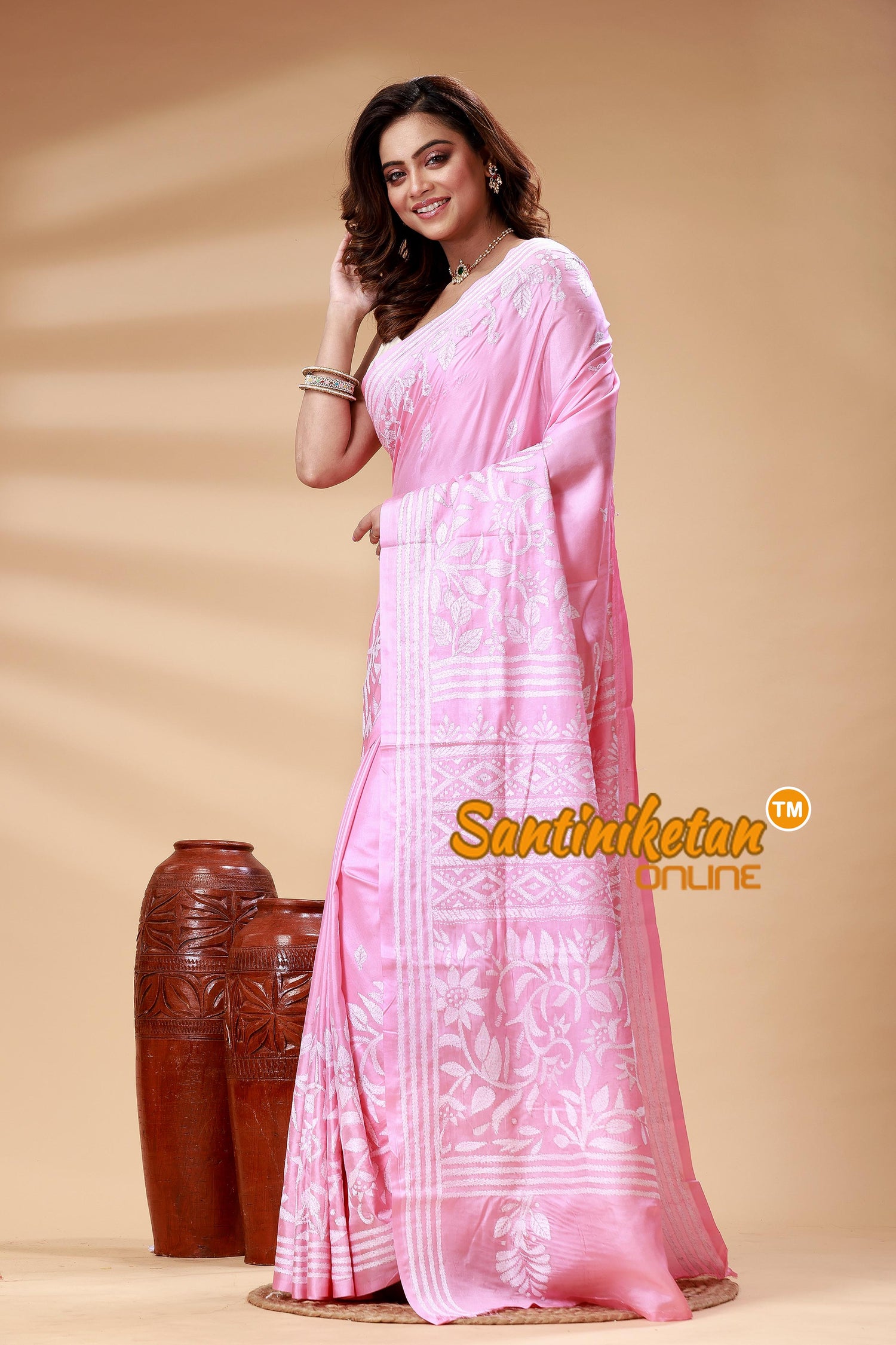Bangalore Silk Kantha Stitch Saree SN202524997