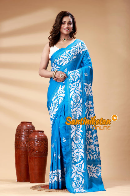 Bangalore Silk Kantha Stitch Saree SN202525003