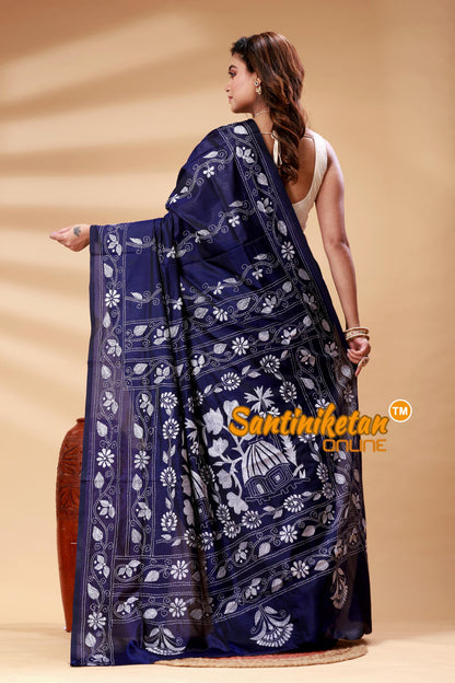 Bangalore Silk Kantha Stitch Saree SN202525015