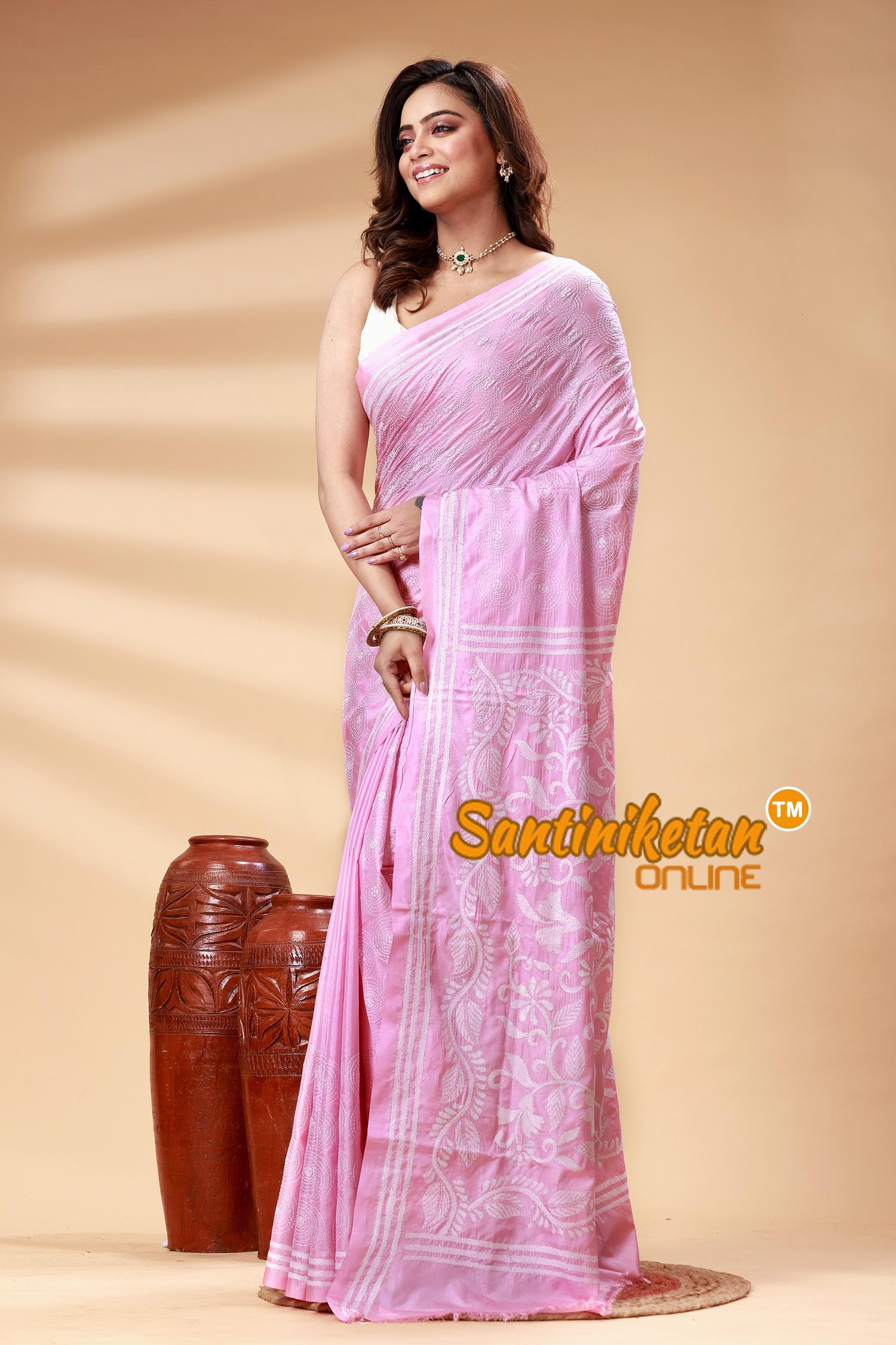 Bangalore Silk Kantha Stitch Saree SN202525057