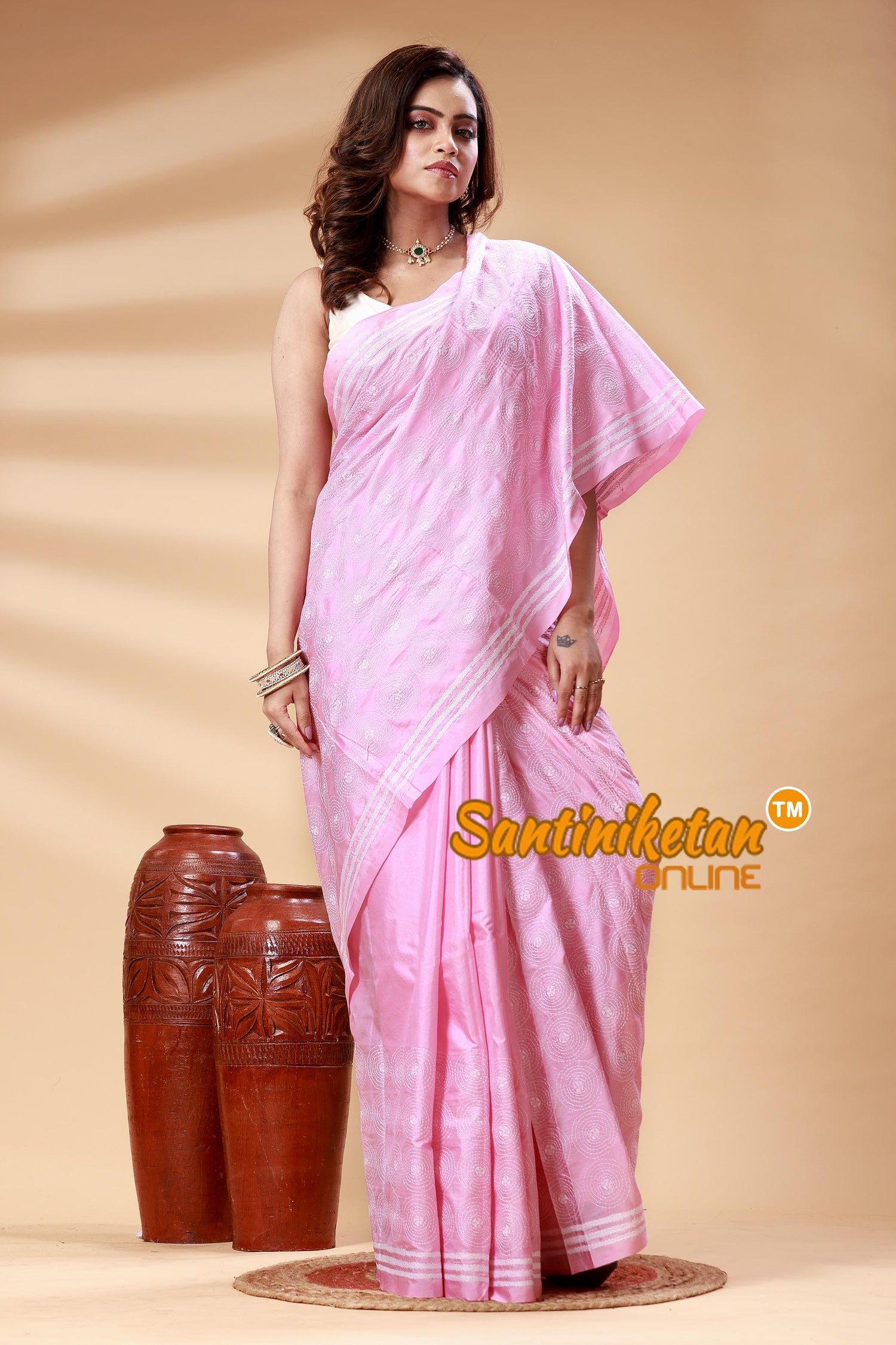 Bangalore Silk Kantha Stitch Saree SN202525057