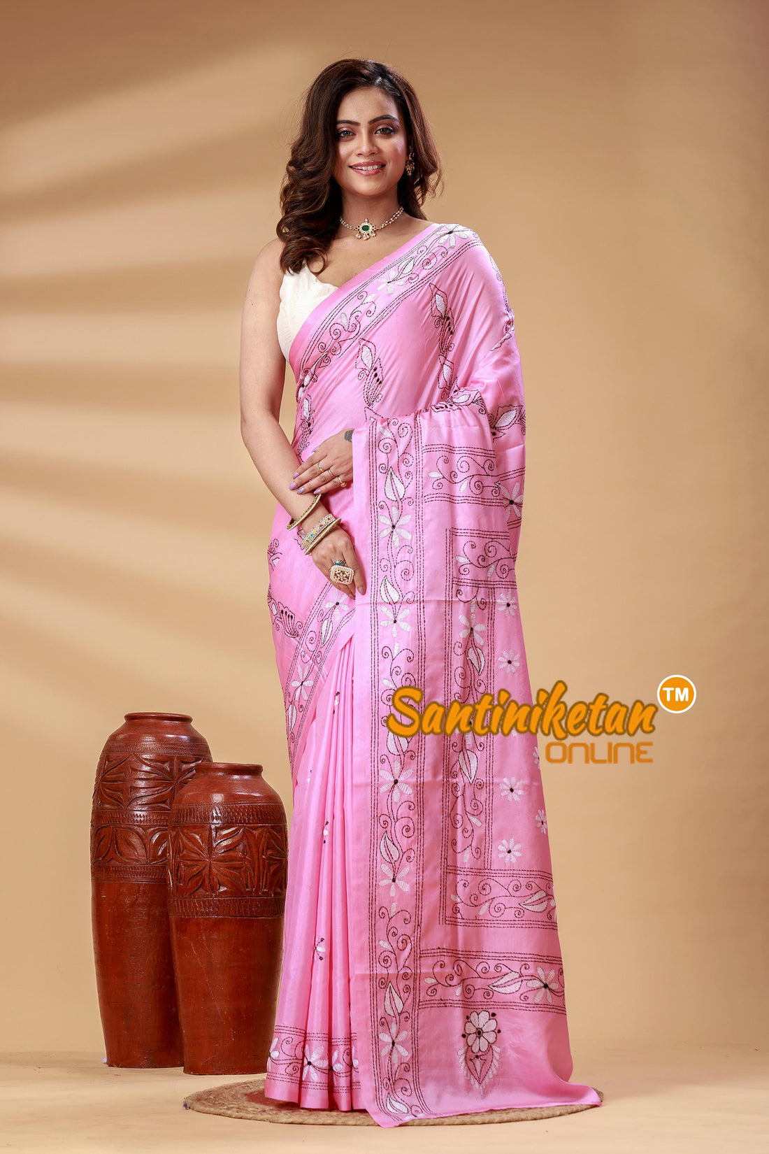 Bangalore Silk Kantha Stitch Saree SN202525069