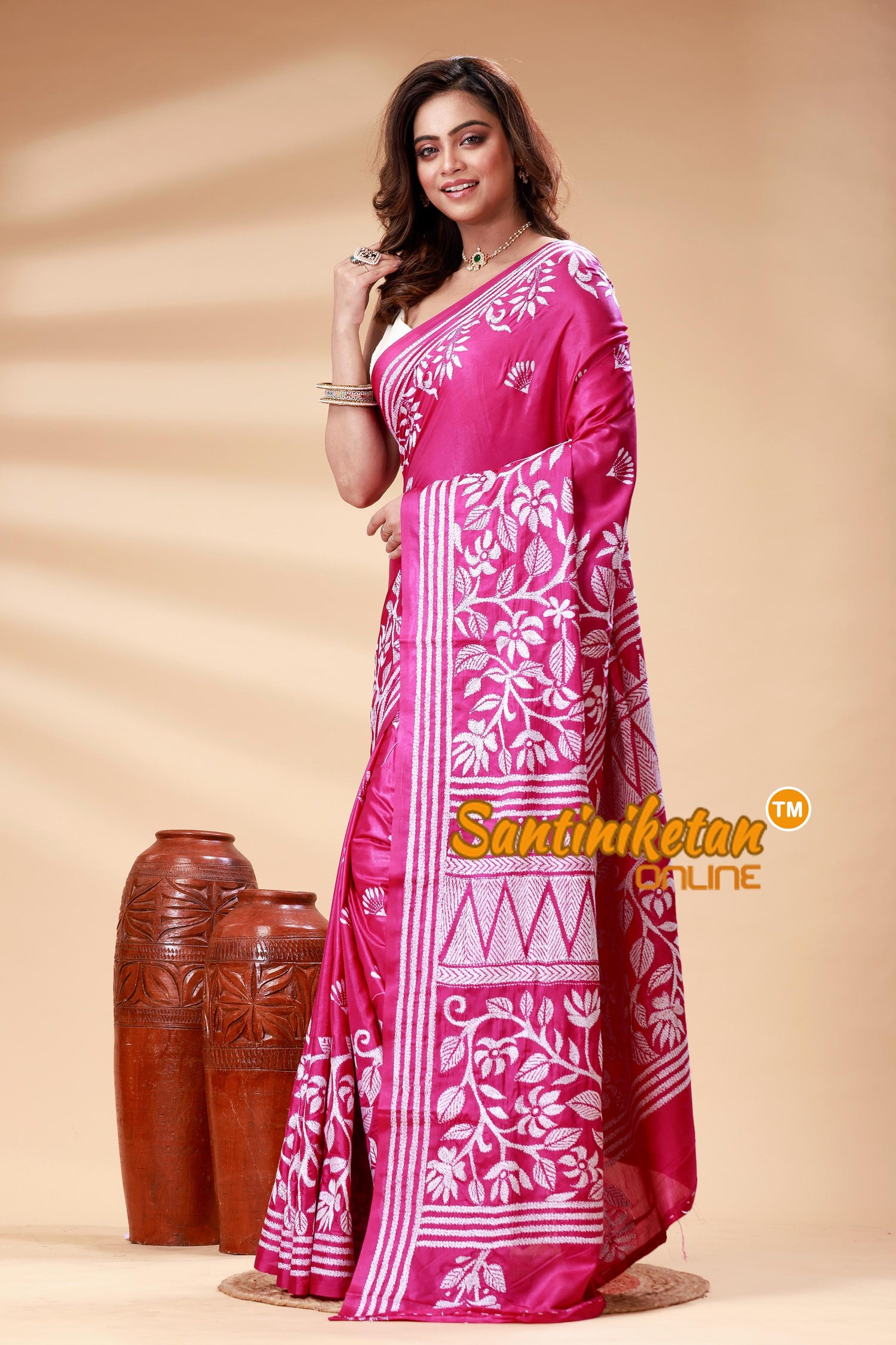 Bangalore Silk Kantha Stitch Saree SN202525081
