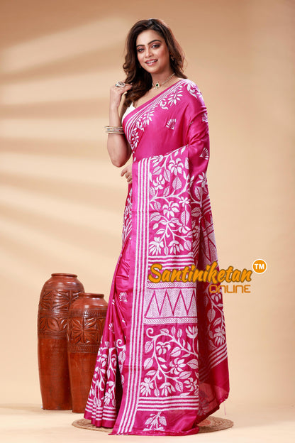 Bangalore Silk Kantha Stitch Saree SN202525081