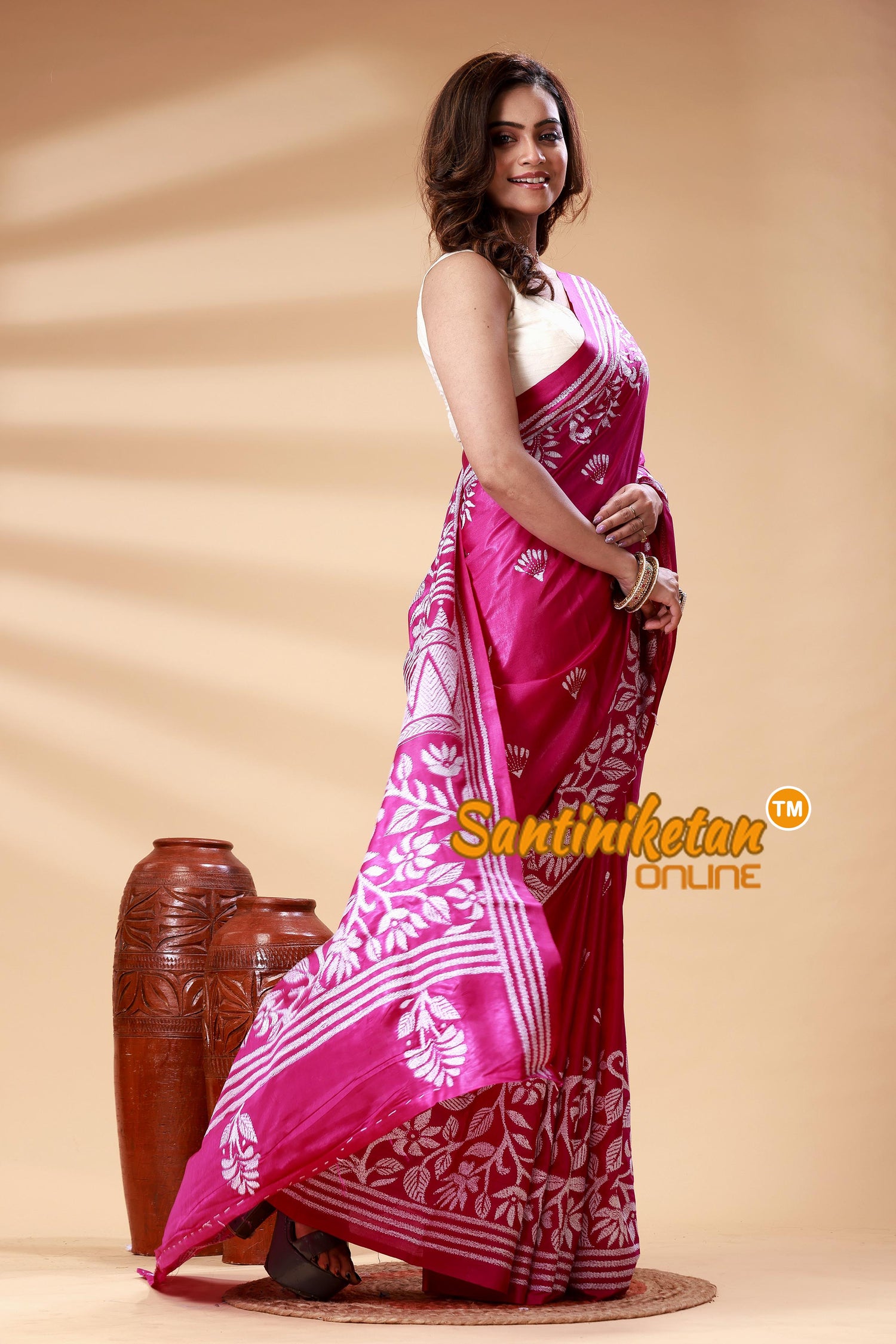 Bangalore Silk Kantha Stitch Saree SN202525081