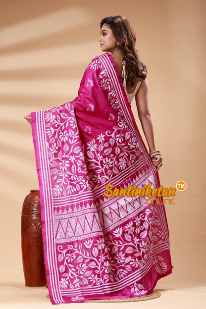 Bangalore Silk Kantha Stitch Saree SN202525081