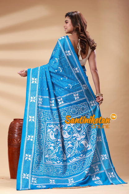 Bangalore Silk Kantha Stitch Saree SN202525087