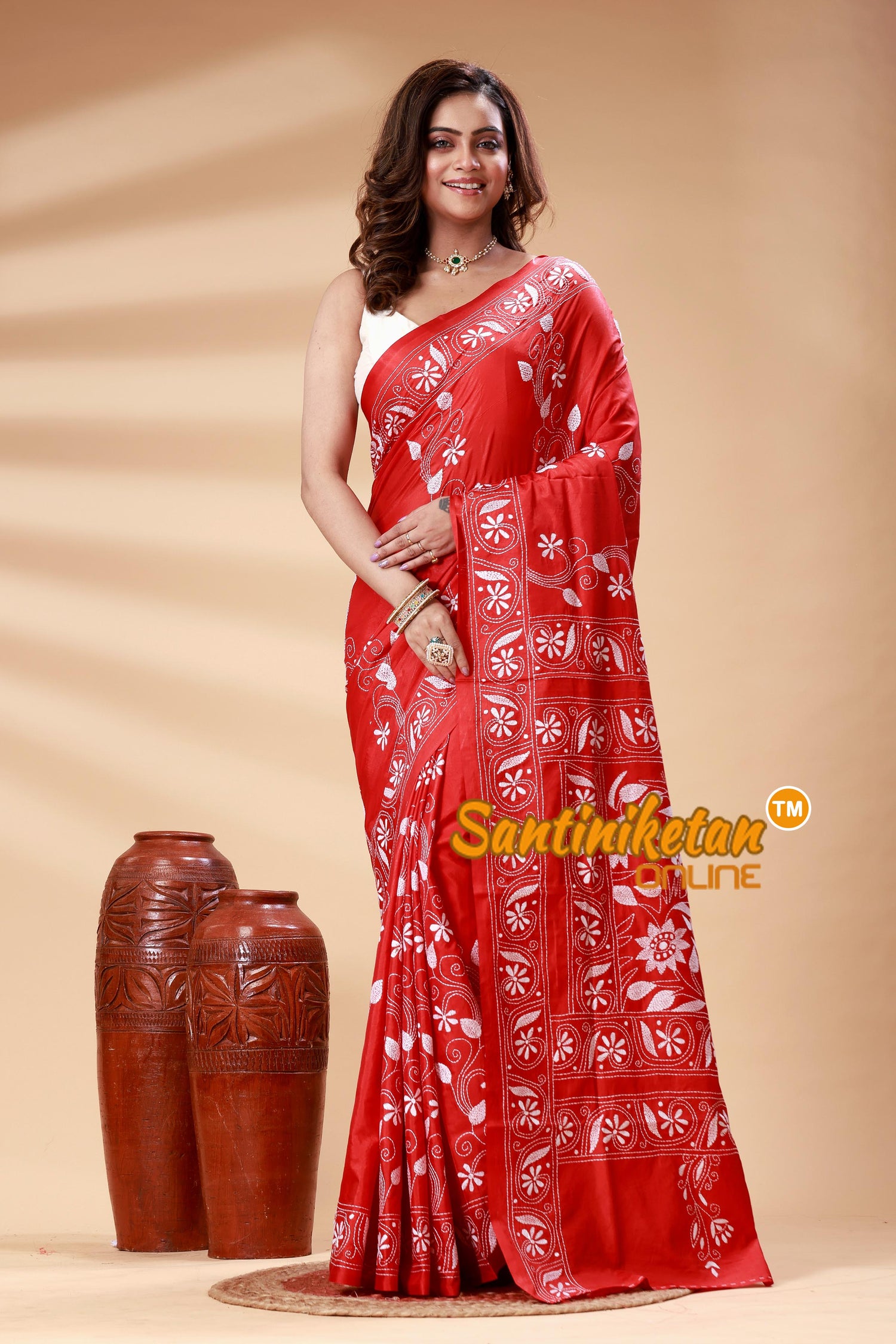 Bangalore Silk Kantha Stitch Saree SN202525099