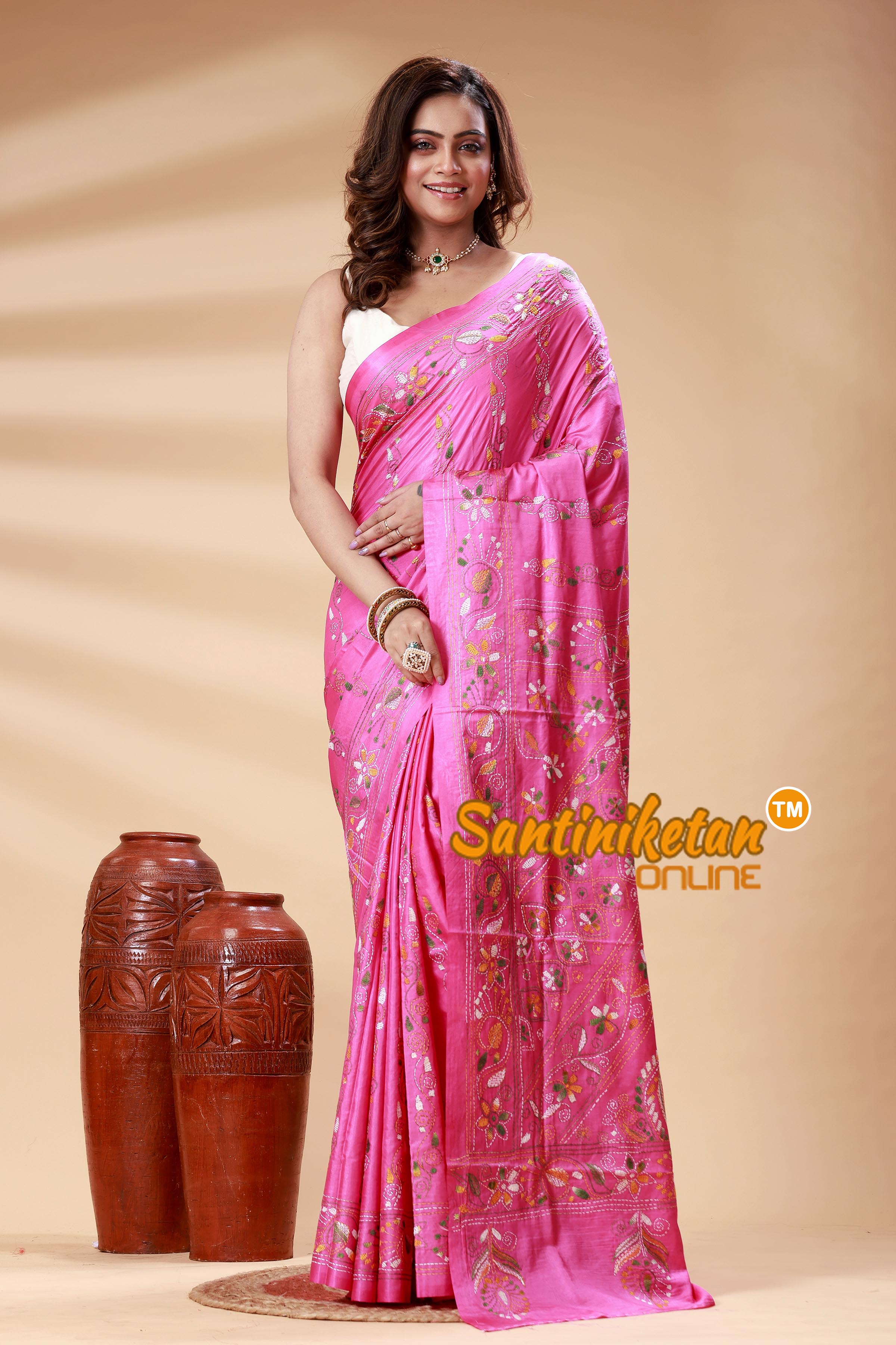 Bangalore Silk Kantha Stitch Saree SN202525105