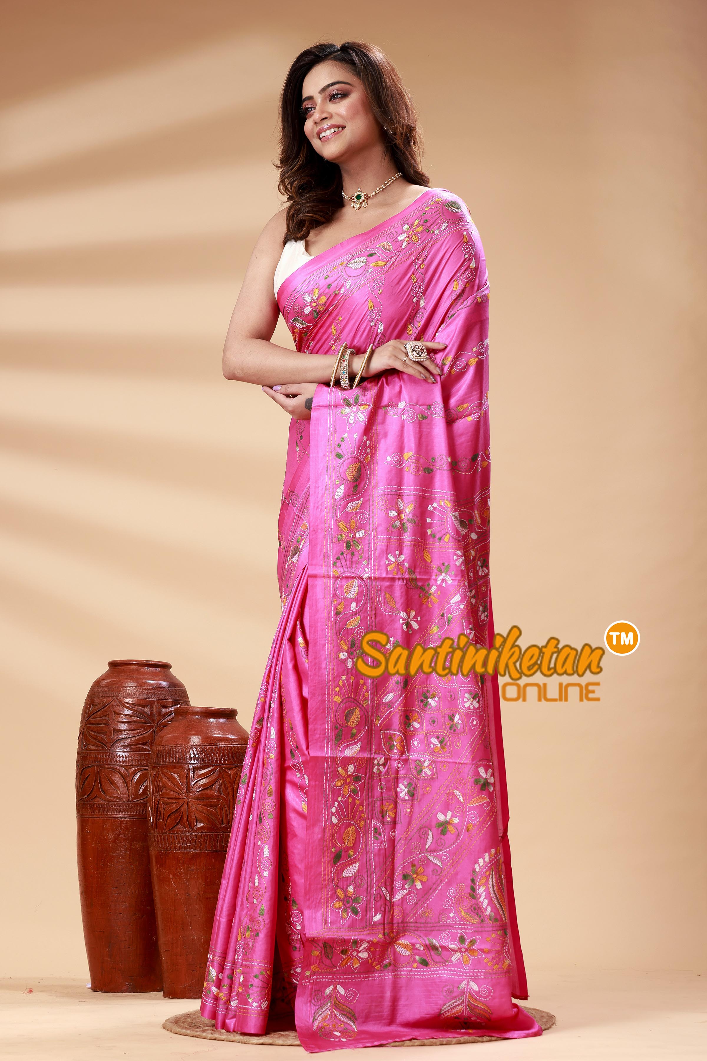 Bangalore Silk Kantha Stitch Saree SN202525105