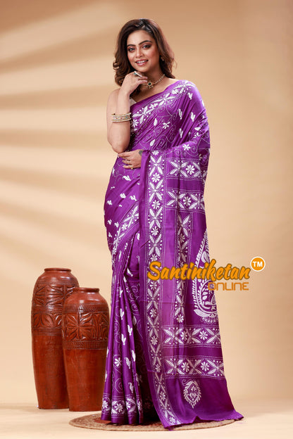Bangalore Silk Kantha Stitch Saree SN202525111