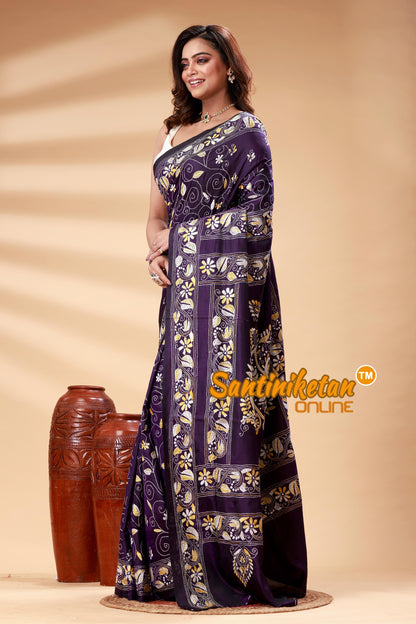Bangalore Silk Kantha Stitch Saree SN202525117