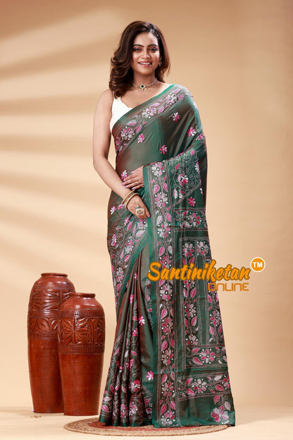 Bangalore Silk Kantha Stitch Saree SN202525123