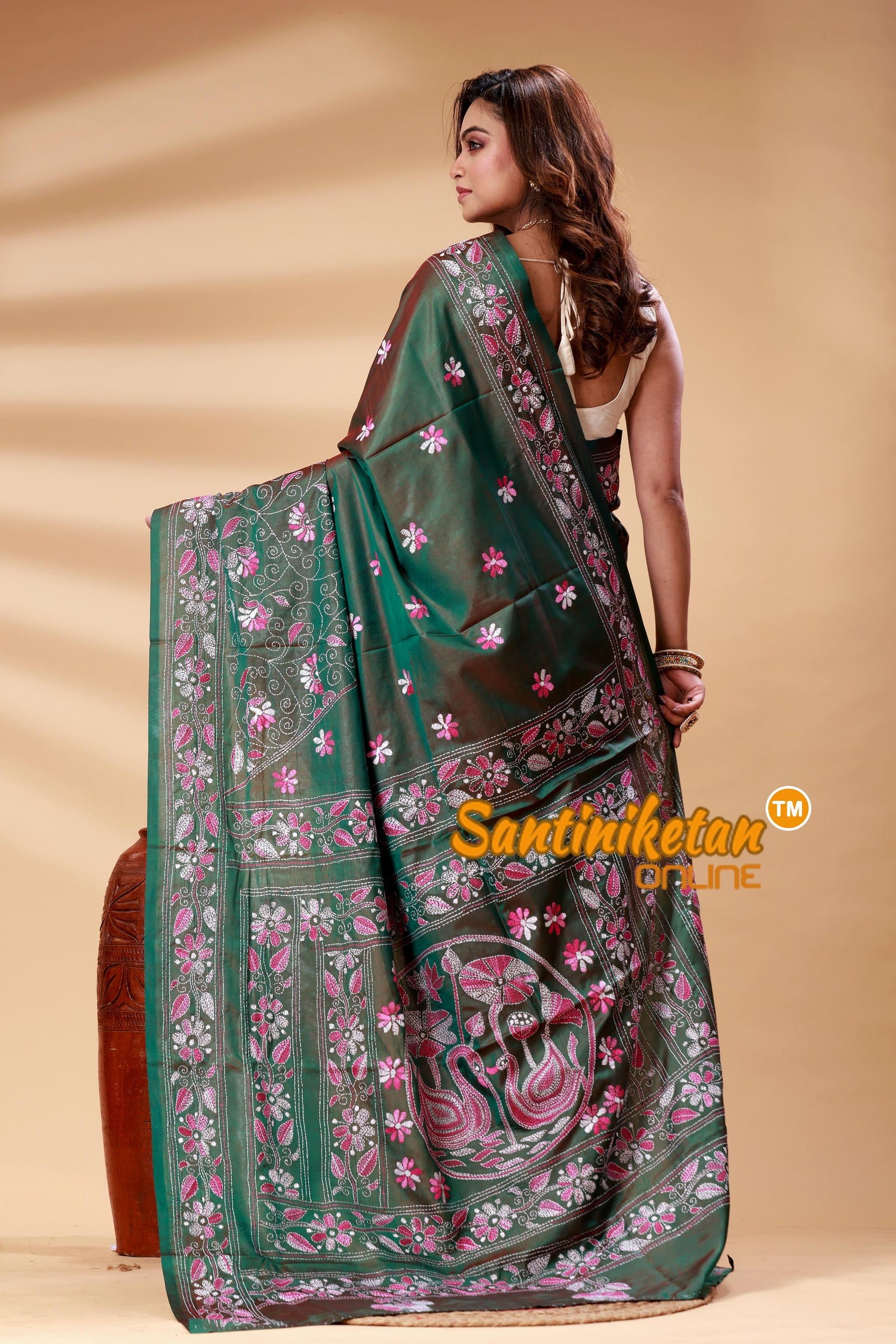 Bangalore Silk Kantha Stitch Saree SN202525123