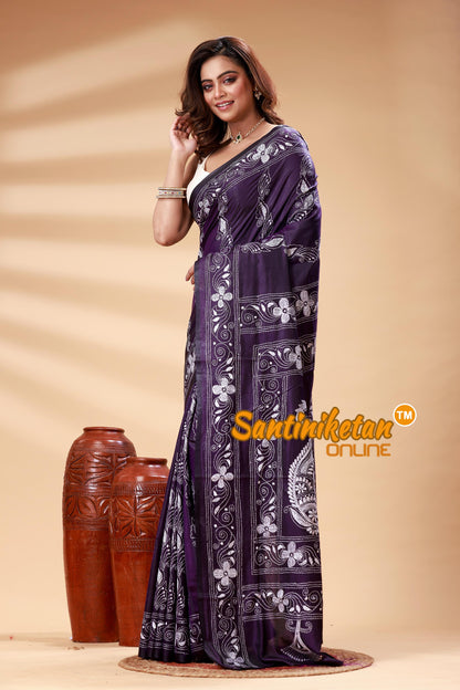Bangalore Silk Kantha Stitch Saree SN202525129