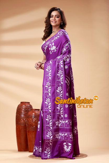 Bangalore Silk Kantha Stitch Saree SN202525170