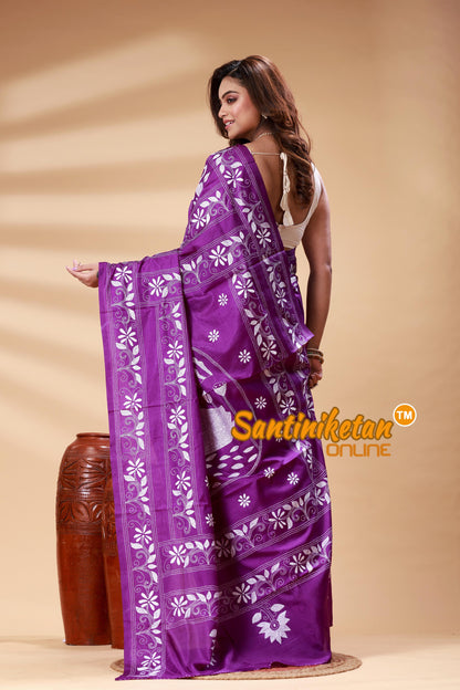 Bangalore Silk Kantha Stitch Saree SN202525170