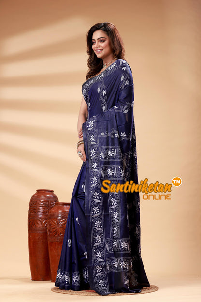 Bangalore Silk Kantha Stitch Saree SN202525182