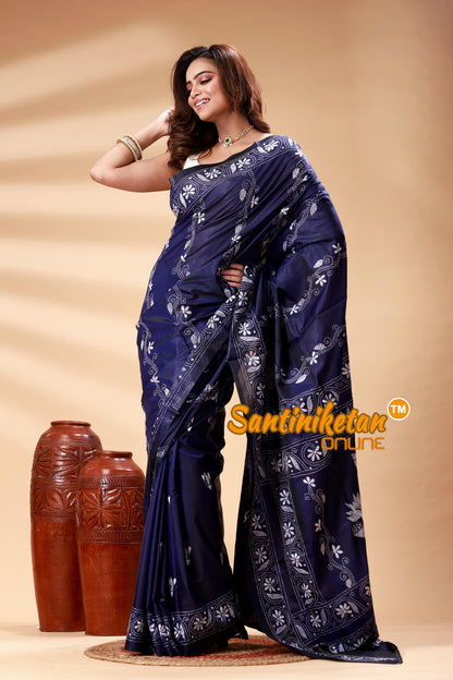 Bangalore Silk Kantha Stitch Saree SN202525182