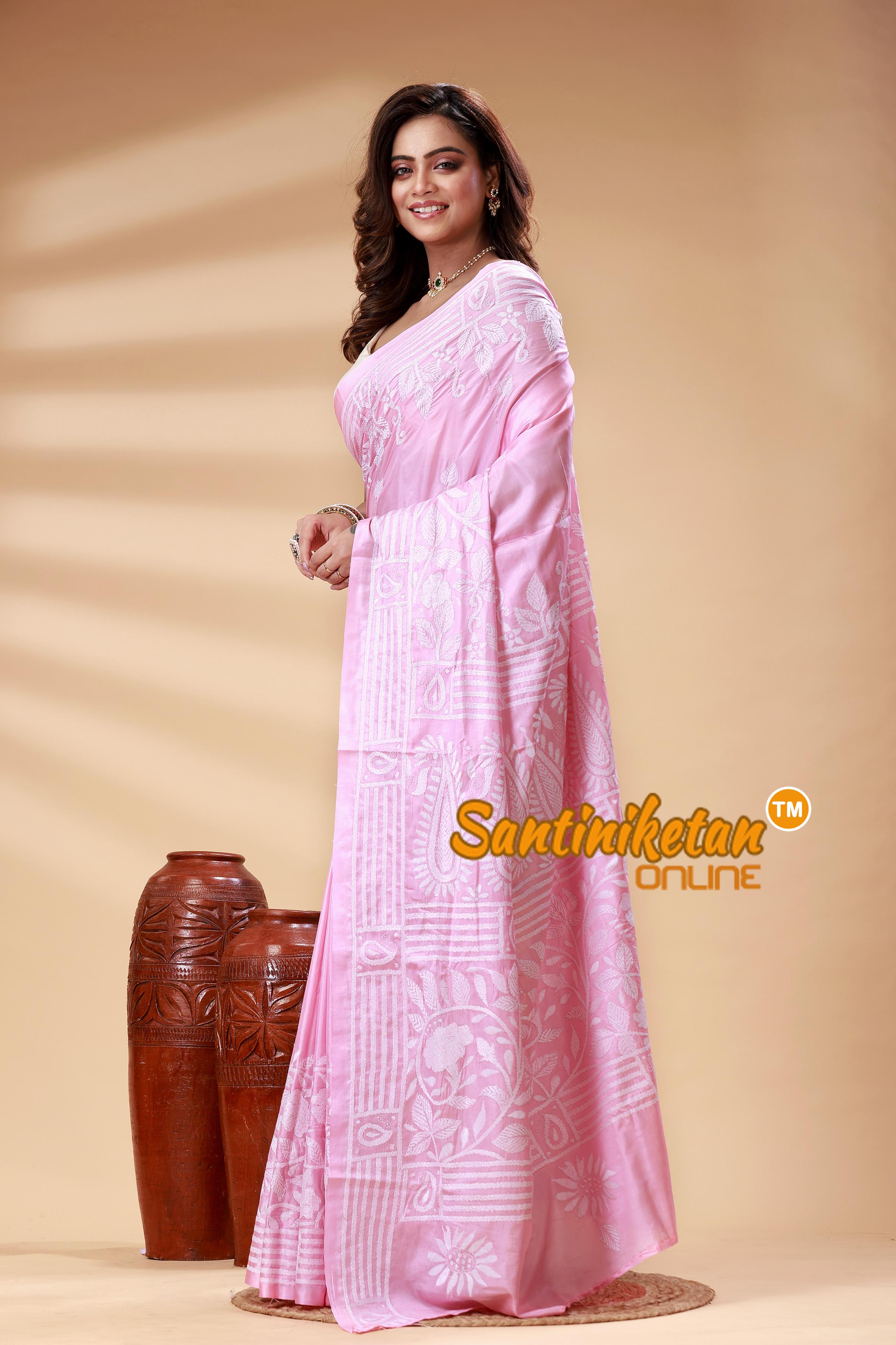 Bangalore Silk Kantha Stitch Saree SN202525188