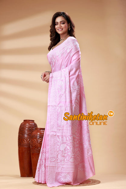 Bangalore Silk Kantha Stitch Saree SN202525188