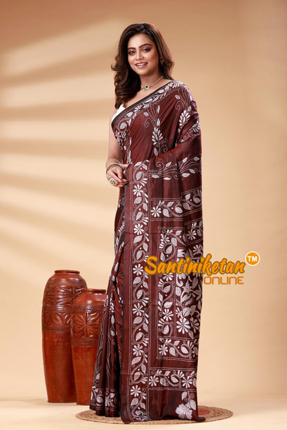 Bangalore Silk Kantha Stitch Saree SN202525194