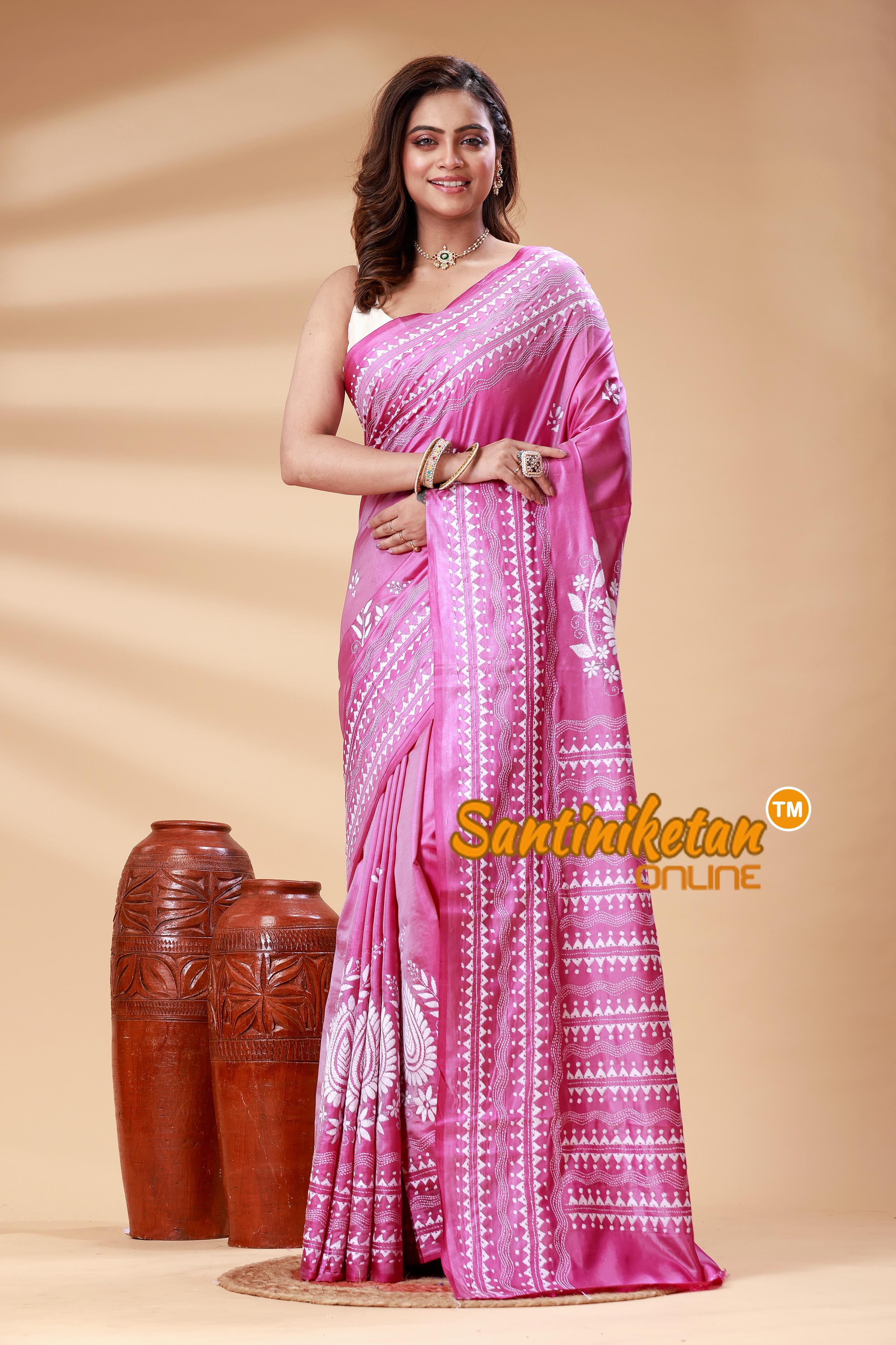 Bangalore Silk Kantha Stitch Saree SN202525207