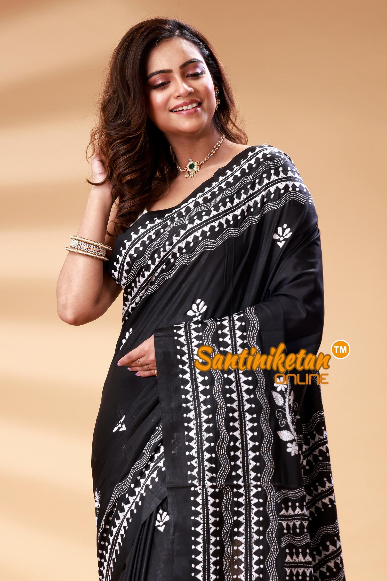 Bangalore Silk Kantha Stitch Saree SN202525213