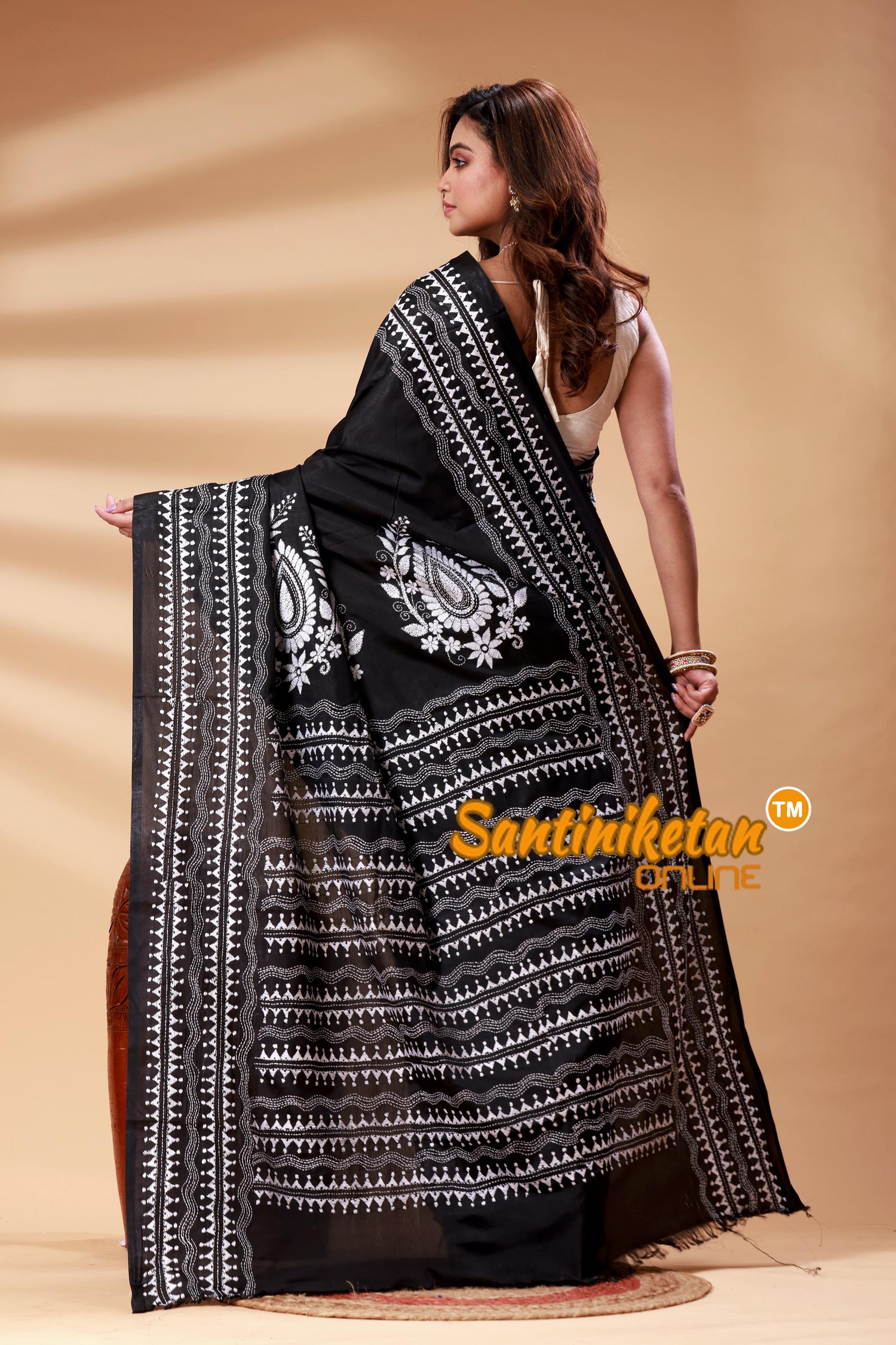 Bangalore Silk Kantha Stitch Saree SN202525213