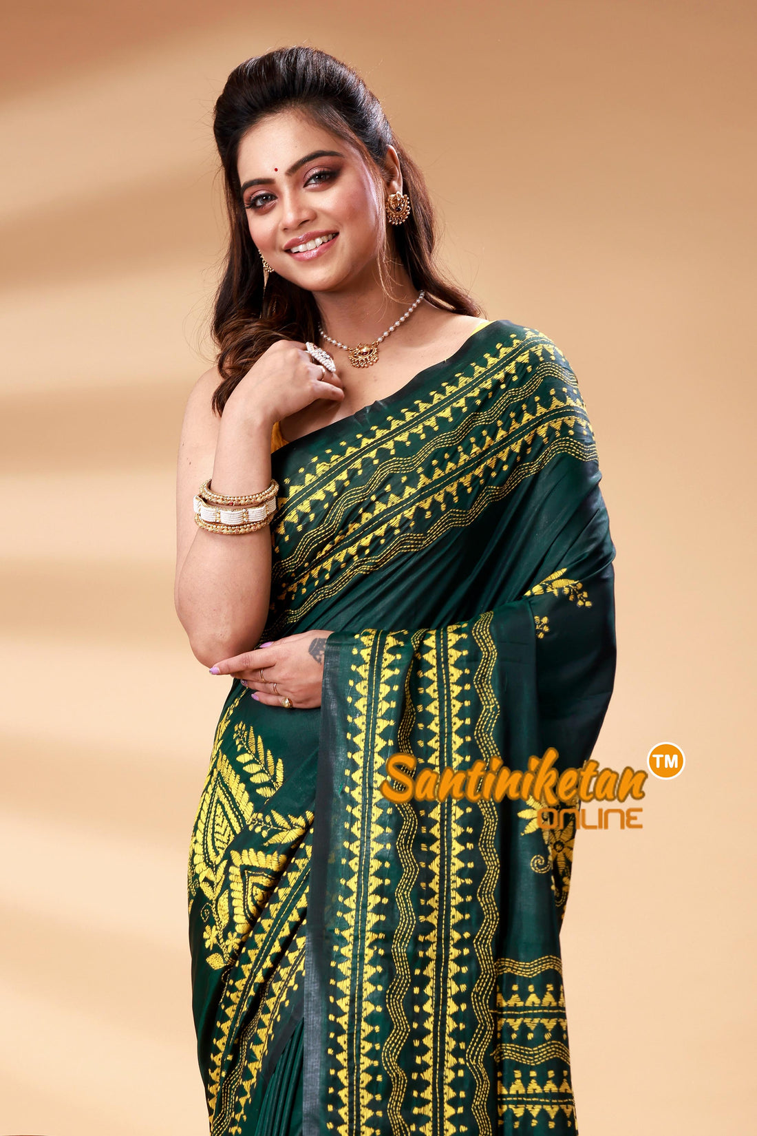 Bangalore Silk Kantha Stitch Saree SN202525225