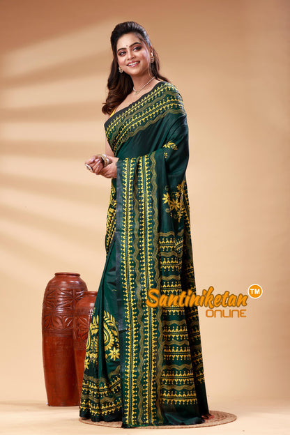 Bangalore Silk Kantha Stitch Saree SN202525225