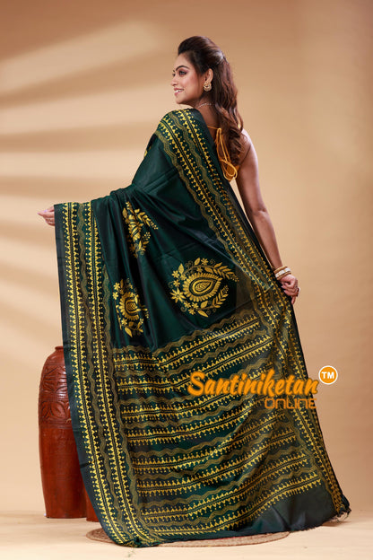 Bangalore Silk Kantha Stitch Saree SN202525225