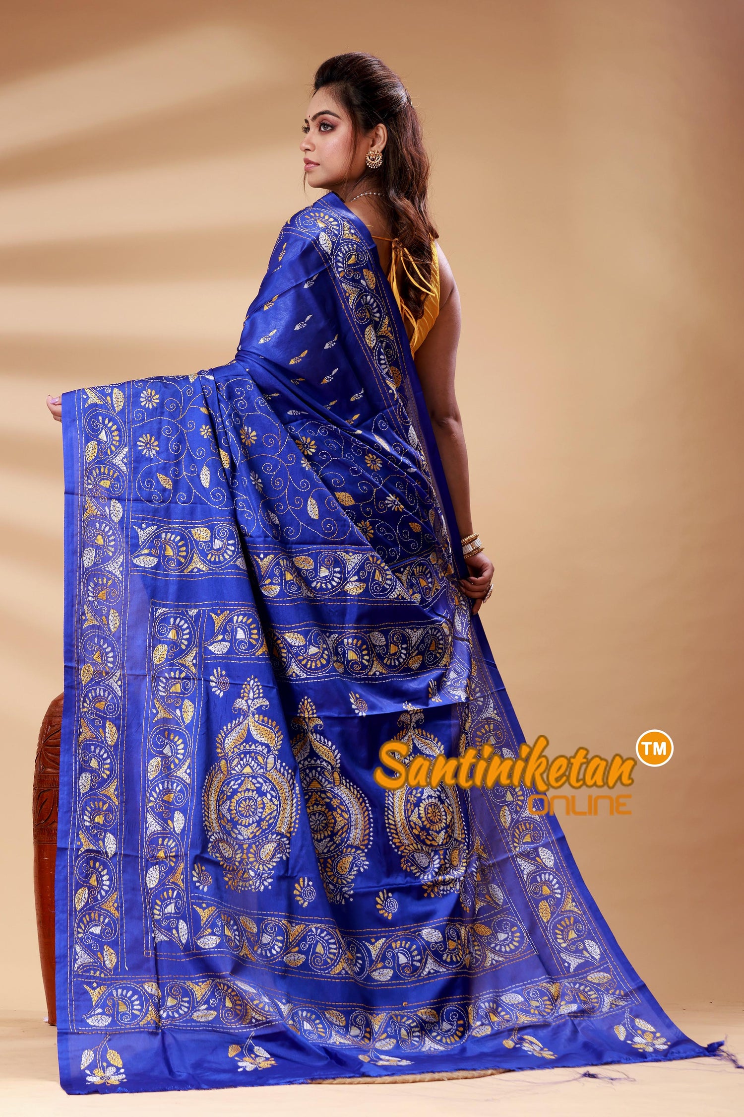 Bangalore Silk Kantha Stitch Saree SN202525243