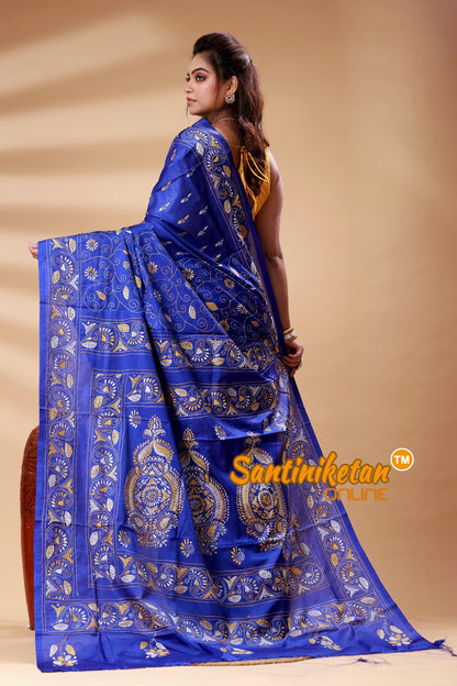 Bangalore Silk Kantha Stitch Saree SN202525243