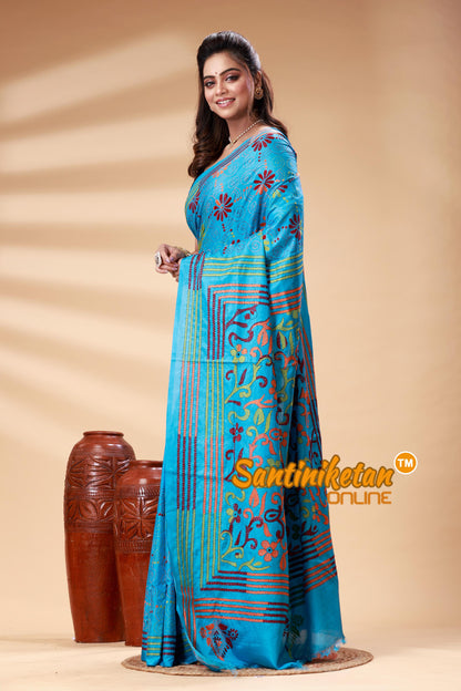 Bangalore Silk Kantha Stitch Saree SN202525316