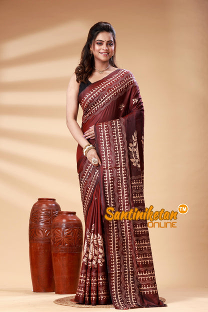 Bangalore Silk Kantha Stitch Saree SN202525322