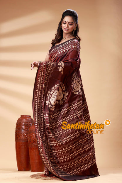 Bangalore Silk Kantha Stitch Saree SN202525322