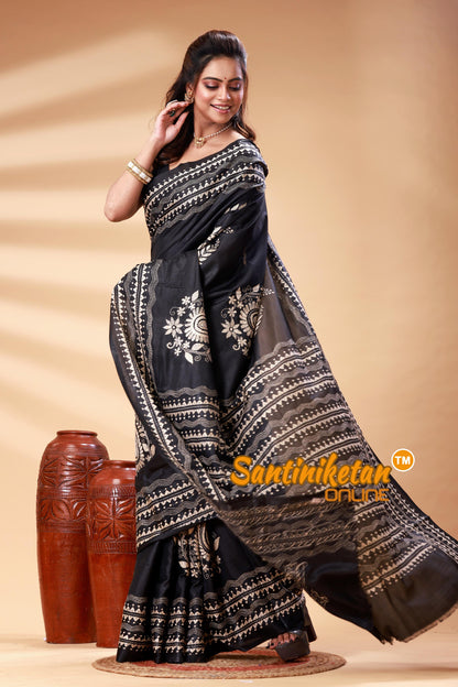 Bangalore Silk Kantha Stitch Saree SN202525352