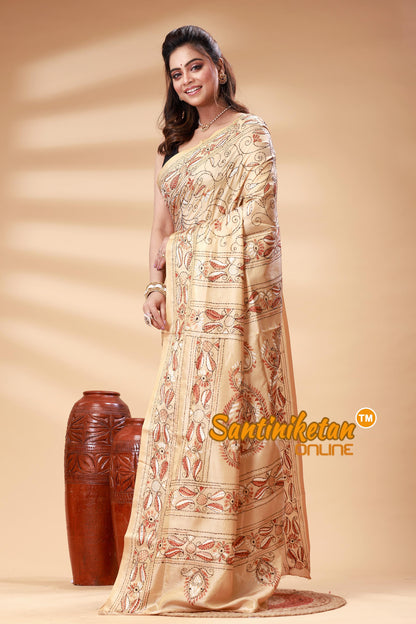 Bangalore Silk Kantha Stitch Saree SN202525365