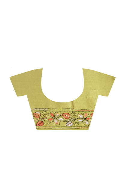 Bangalore Silk Kantha Stitch Saree SN202525383