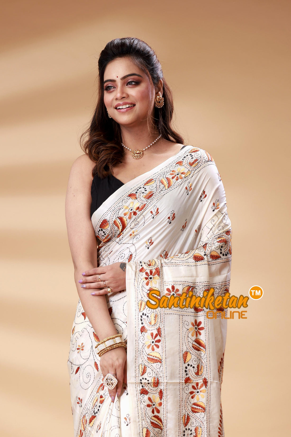 Bangalore Silk Kantha Stitch Saree SN202525389