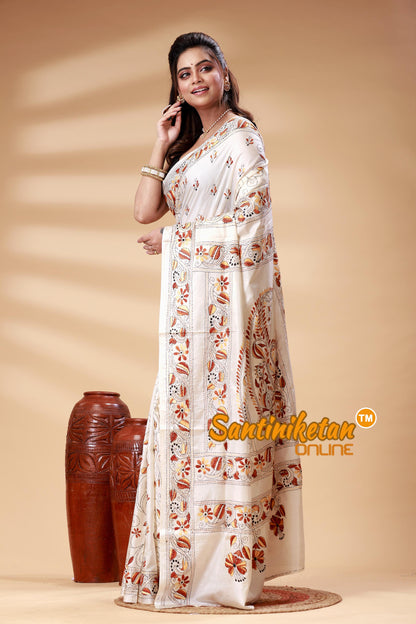 Bangalore Silk Kantha Stitch Saree SN202525389