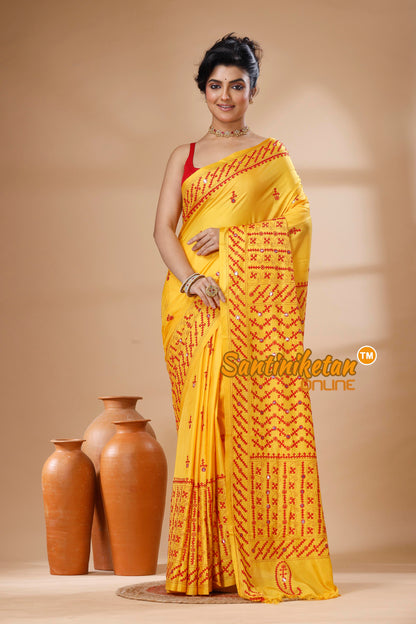 Bangalore Silk Gujrati Stitch Saree SN202625570