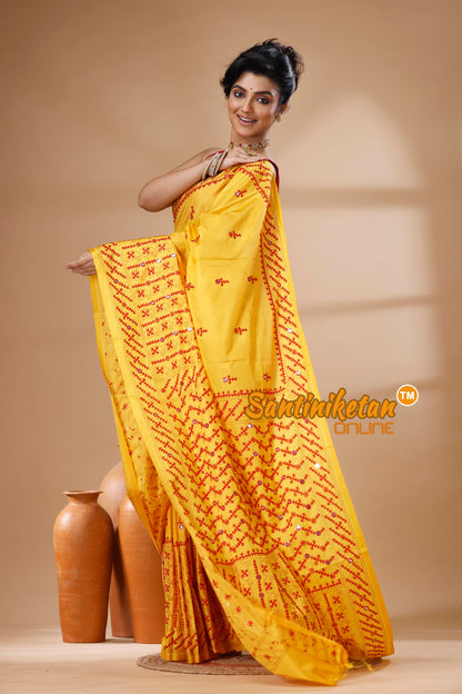 Bangalore Silk Gujrati Stitch Saree SN202625570