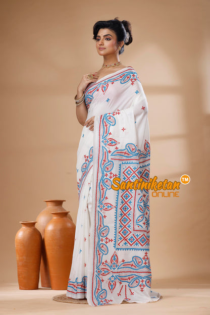 Bangalore Silk Gujrati Stitch Saree