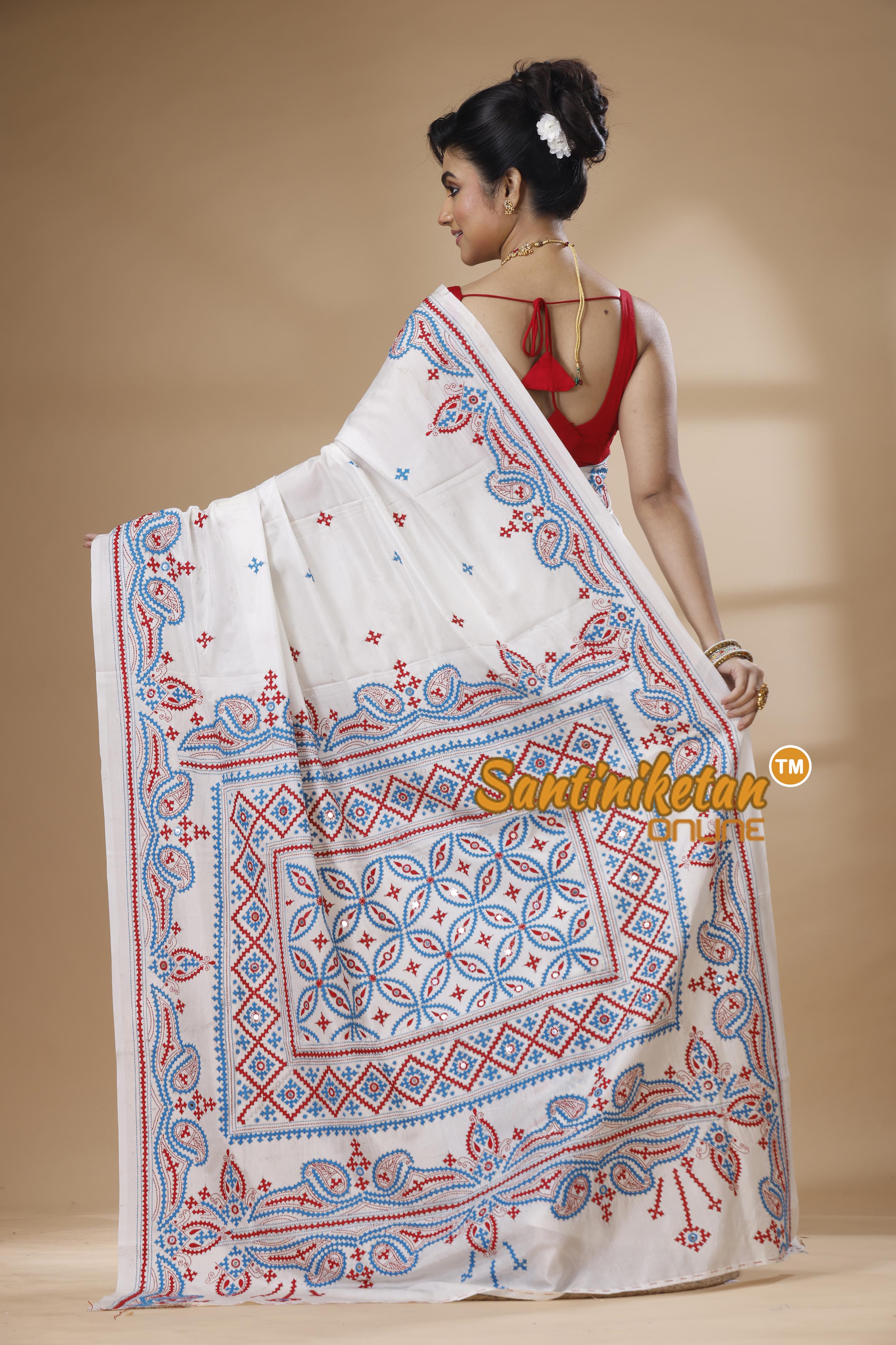 Bangalore Silk Gujrati Stitch Saree
