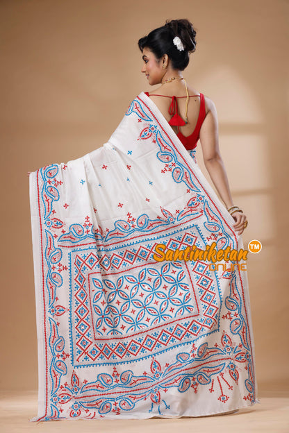Bangalore Silk Gujrati Stitch Saree