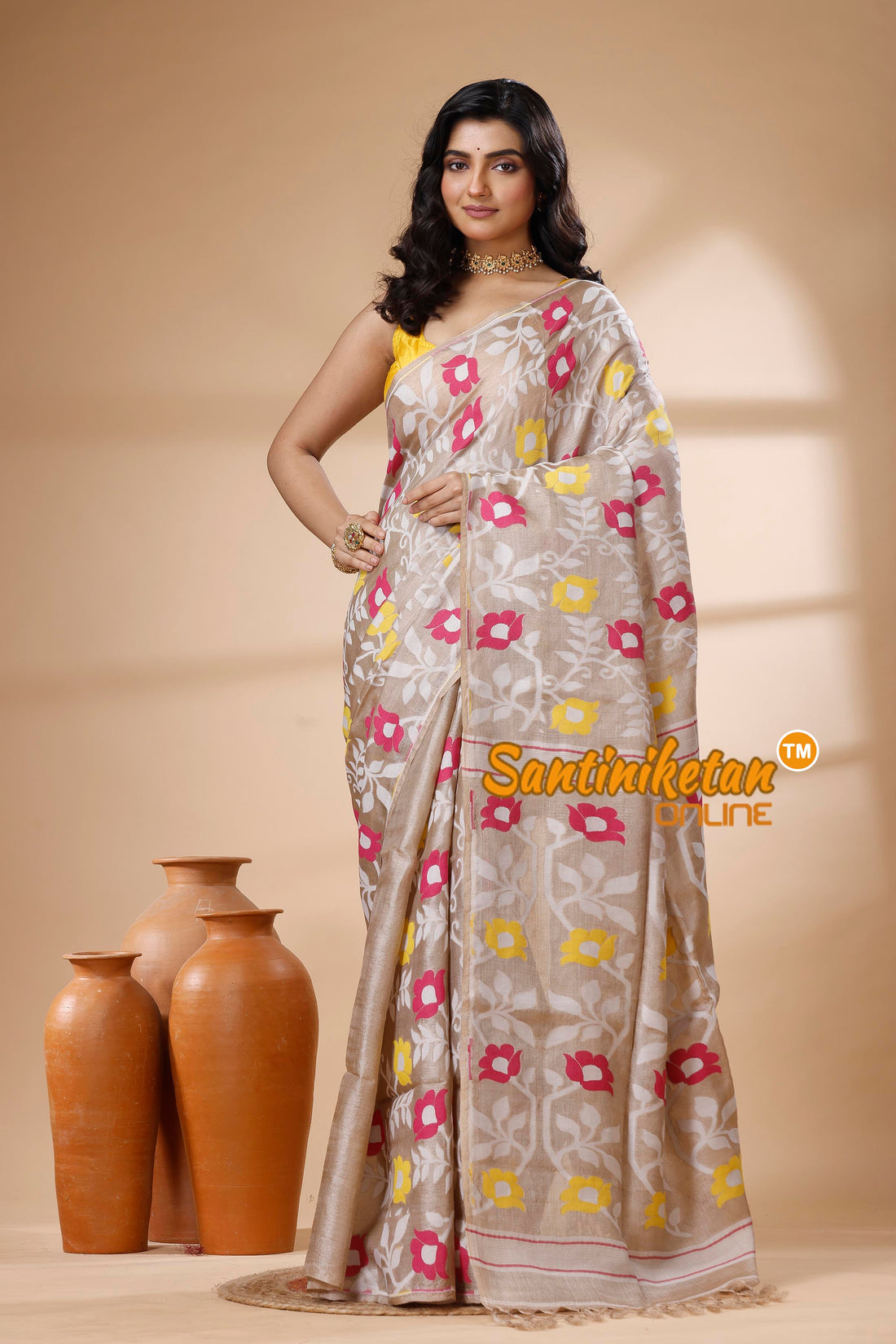 Pure Tussar Jamdani Saree SN202625793