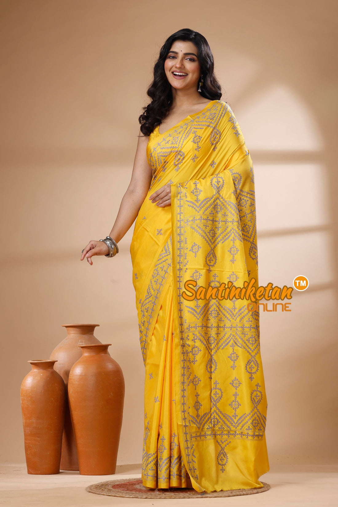Bangalore Silk Gujrati Stitch Saree SN202625879