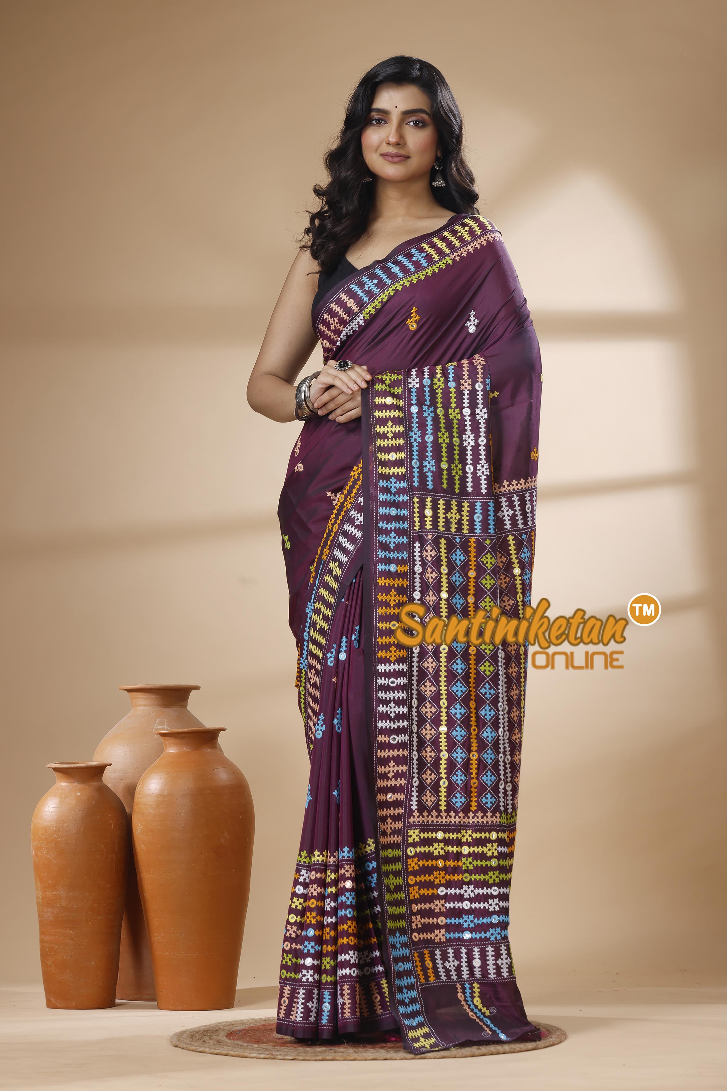 Bangalore Silk Gujrati Stitch Saree SN202625995